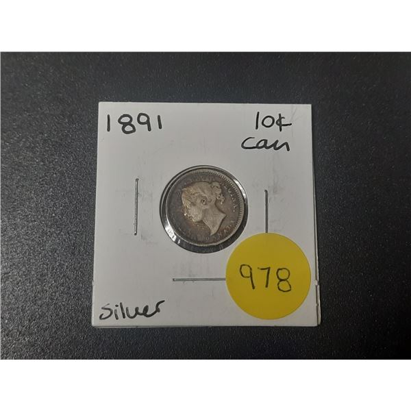1891 Canadian Silver Ten Cents