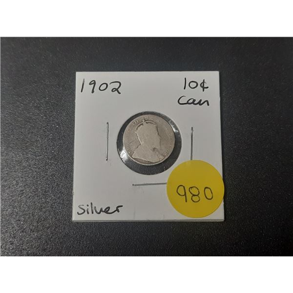 1902 Canadian Silver Ten Cents