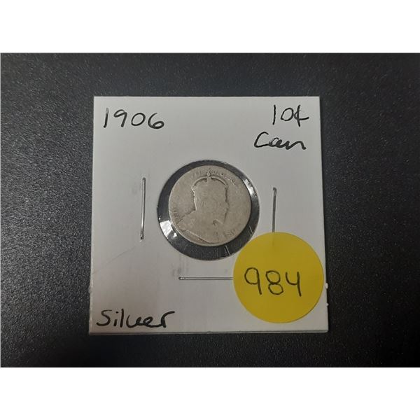 1906 Canadian Silver Ten Cents