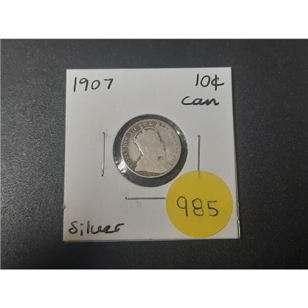 1907 Canadian Silver Ten Cents
