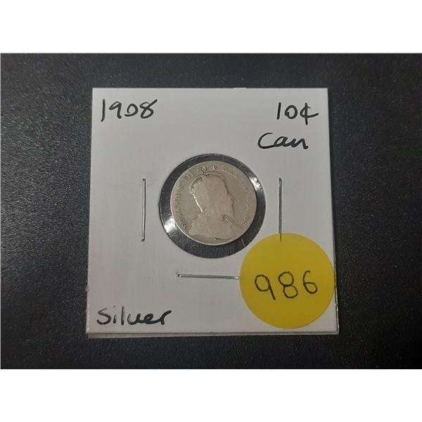 1908 Canadian Silver Ten Cents