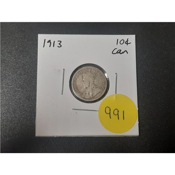 1913 Canadian Silver Ten Cents