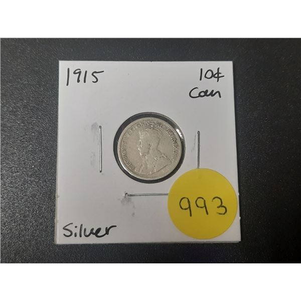 1915 Canadian Silver Ten Cents