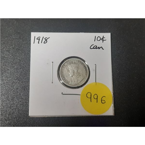 1918 Canadian Silver Ten Cents