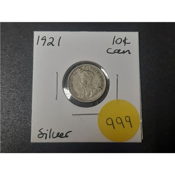 1921 Canadian Silver Ten Cents