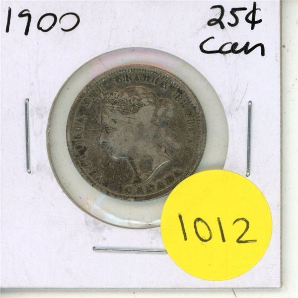 1900 Canadian Silver Twenty Five Cents