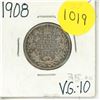 Image 1 : 1908 Canadian Silver Twenty Five Cents