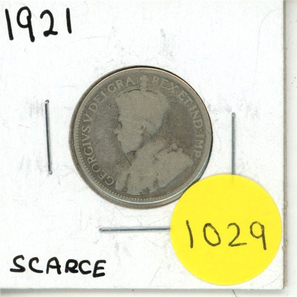 1921 Canadian Silver Twenty Five Cents