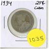 Image 1 : 1934 Canadian Silver Twenty Five Cents