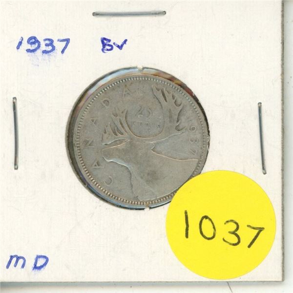 1937 Canadian Silver Twenty Five Cents
