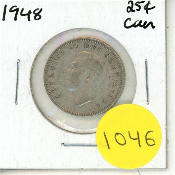 1948 Canadian Silver Twenty Five Cents