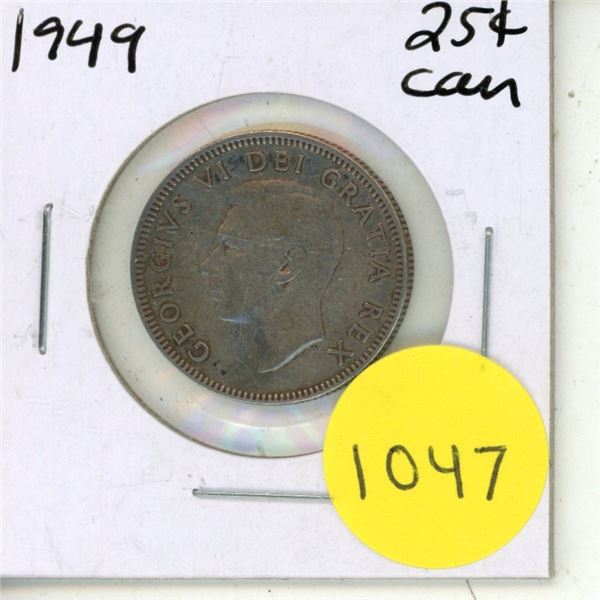 1949 Canadian Silver Twenty Five Cents