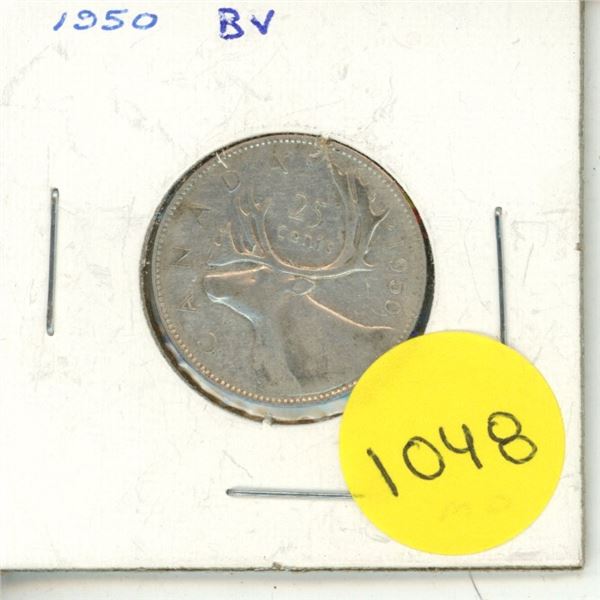 1950 Canadian Silver Twenty Five Cents