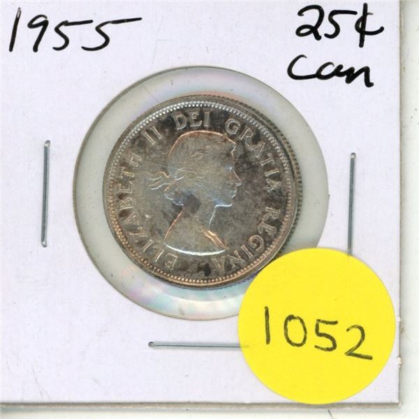 1955 Canadian Silver Twenty Five Cents