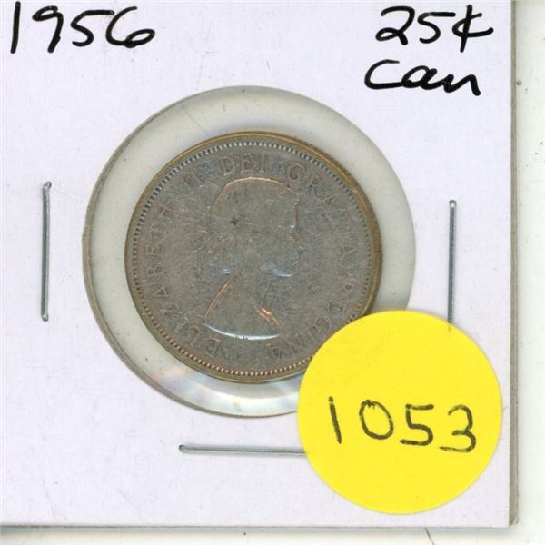 1956 Canadian Silver Twenty Five Cents