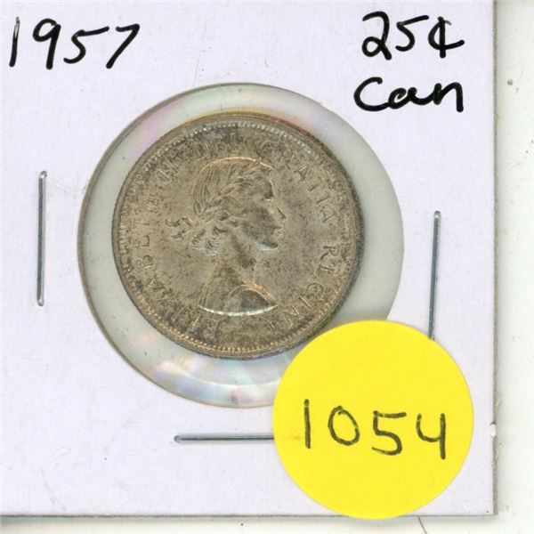 1957 Canadian Silver Twenty Five Cents