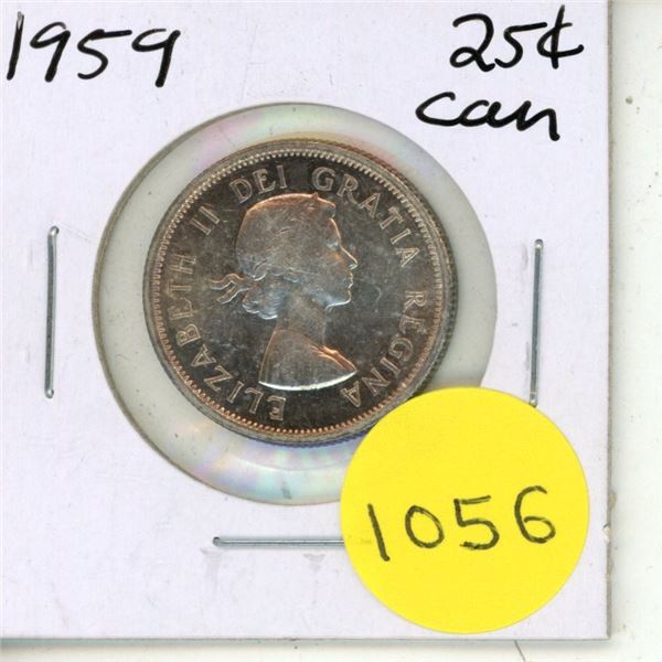 1959 Canadian Silver Twenty Five Cents