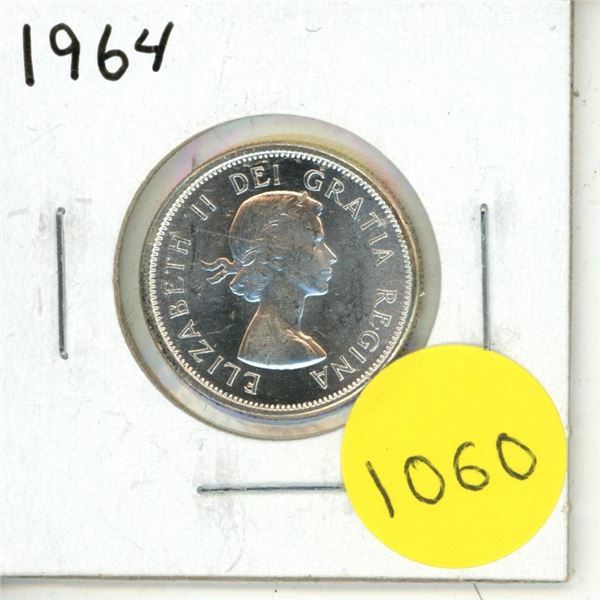 1964 Canadian Silver Twenty Five Cents