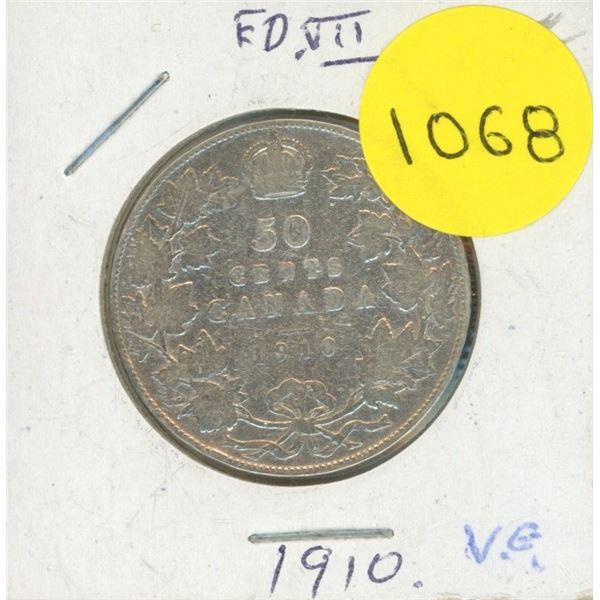 1910 Canadian Silver Fifty Cents