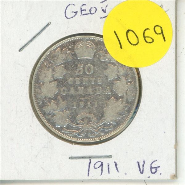 1911 Canadian Silver Fifty Cents