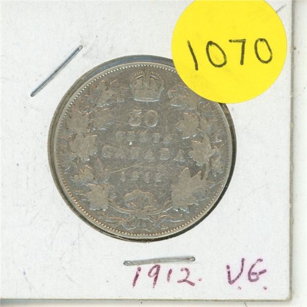 1912 Canadian Silver Fifty Cents
