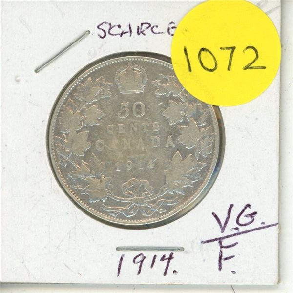 1914 Canadian Silver Fifty Cents