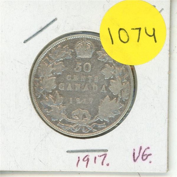 1917 Canadian Silver Fifty Cents