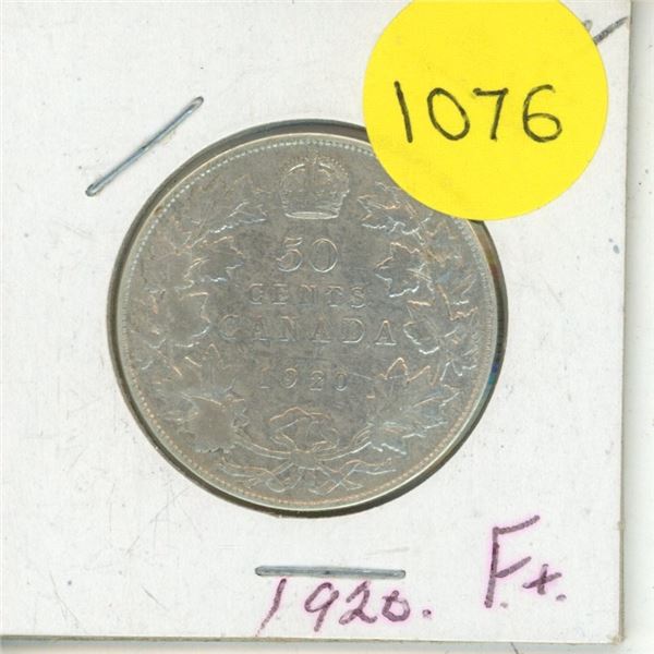 1920 Canadian Silver Fifty Cents