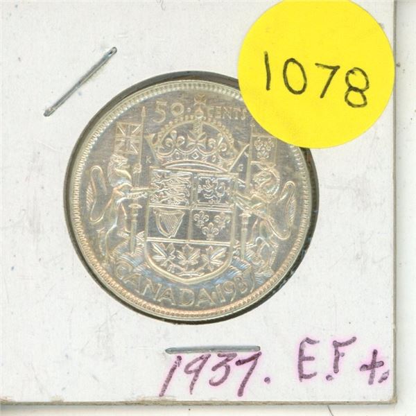 1937 Canadian Silver Fifty Cents