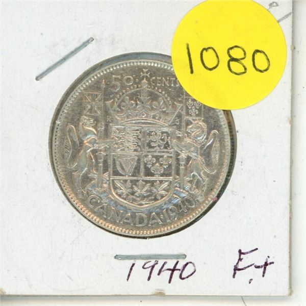 1940 Canadian Silver Fifty Cents