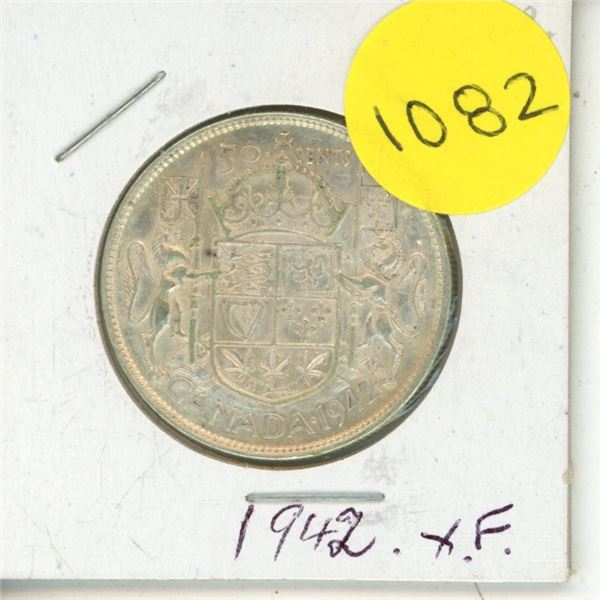 1942 Canadian Silver Fifty Cents