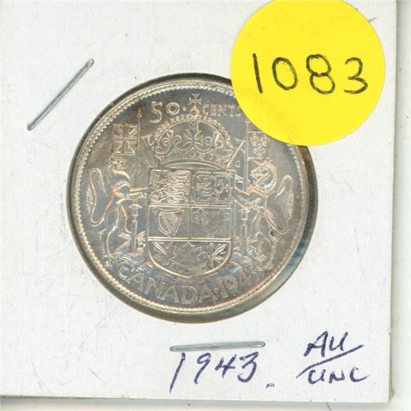 1943 Canadian Silver Fifty Cents