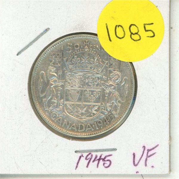 1945 Canadian Silver Fifty Cents
