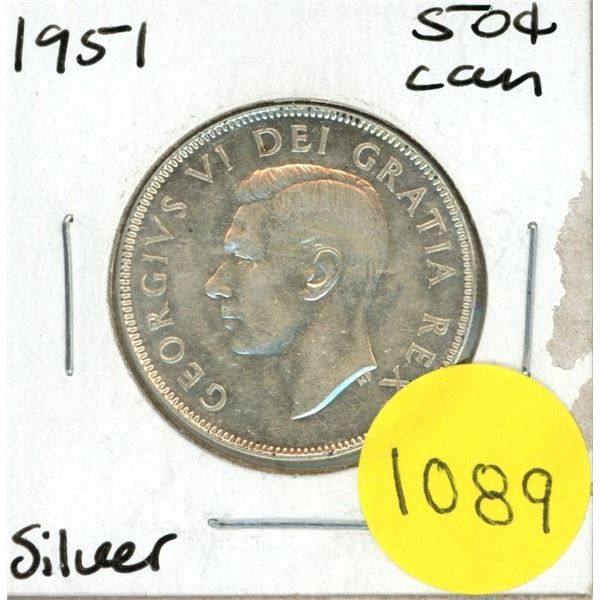 1951 Canadian Silver Fifty Cents