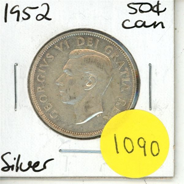 1952 Canadian Silver Fifty Cents