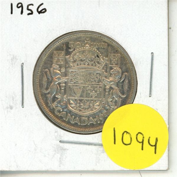 1956 Canadian Silver Fifty Cents