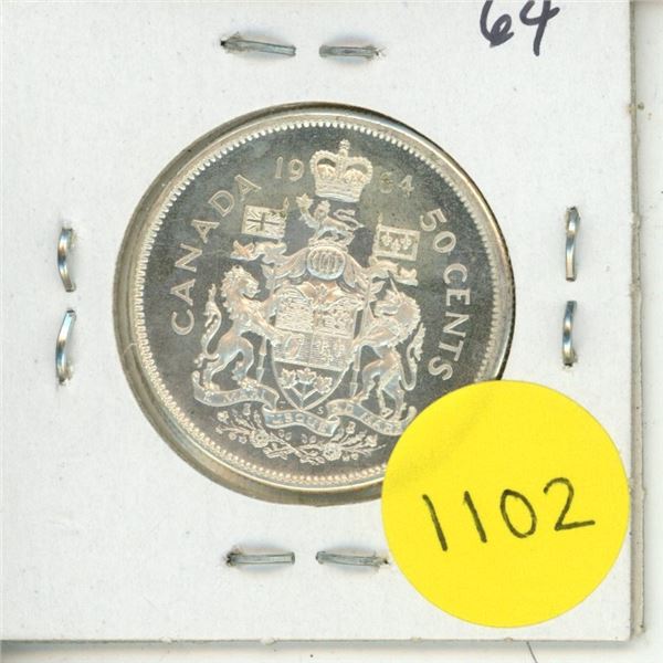 1964 Canadian Silver Fifty Cents