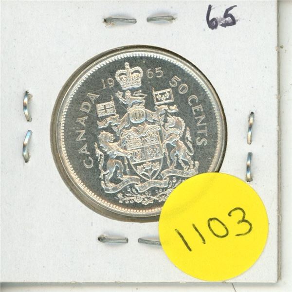 1965 Canadian Silver Fifty Cents