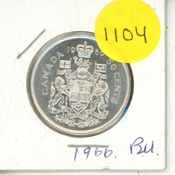 1966 BU Canadian Silver Fifty Cents