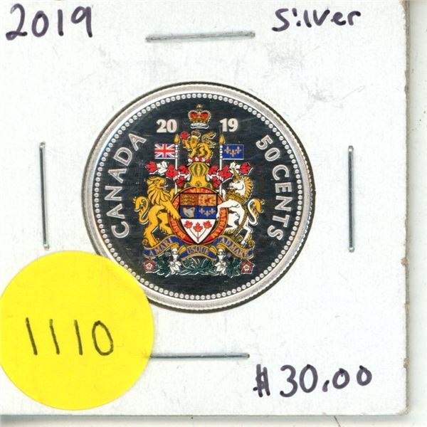 2019 Canadian Silver Fifty Cents - 99.99% Pure Silver.