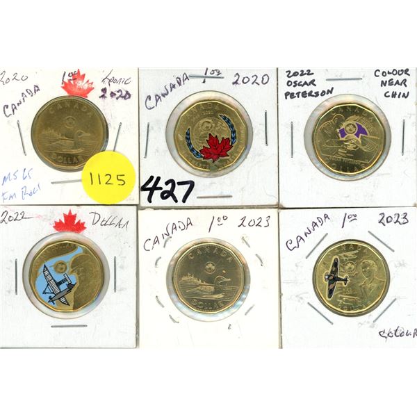 2022, 2022 Colour, 2022 Oscar Peterson Colour, 2022 Wright Brothers Colour, (2) 2023 Canadian Dollar