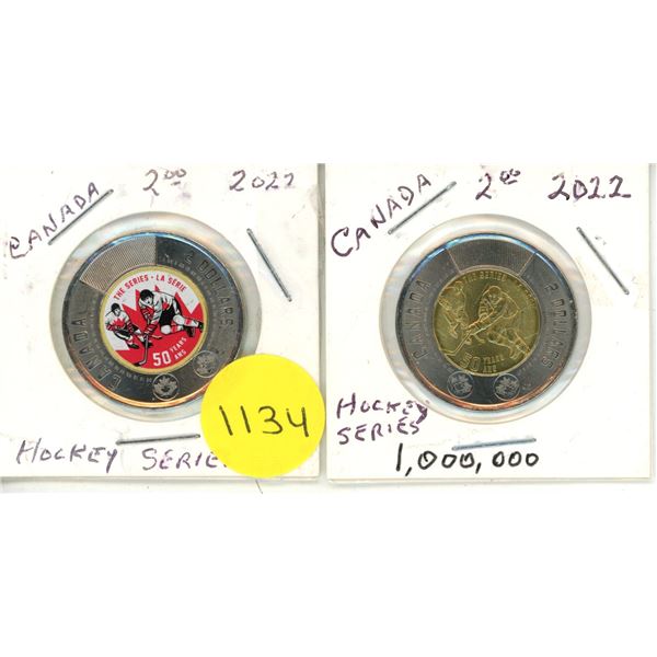 2022 Hockey Series Colour and Uncoloured Two Dollars.