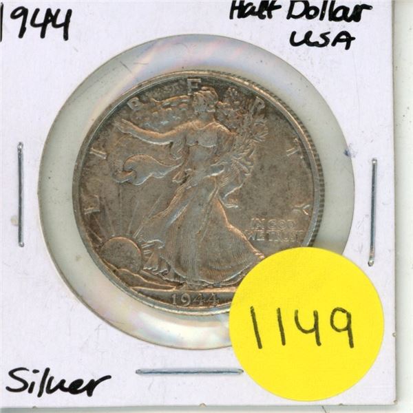 1944 USA Silver Half Dollar