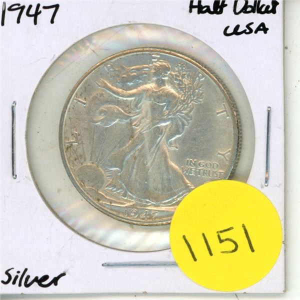 1947 USA Silver Half Dollar