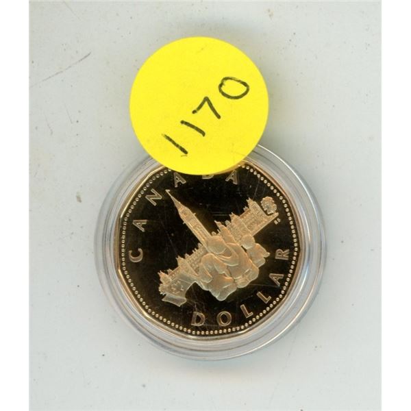 1992 PL Canadian  Loonie in Plastic Case - 125th Anv. Confederation Of Canada