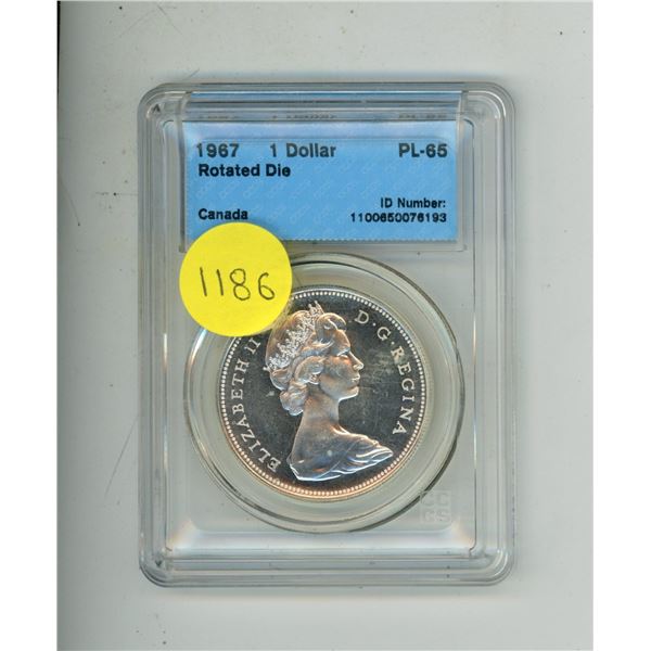 1967 Canadian Silver Dollar - CCCS PL-65