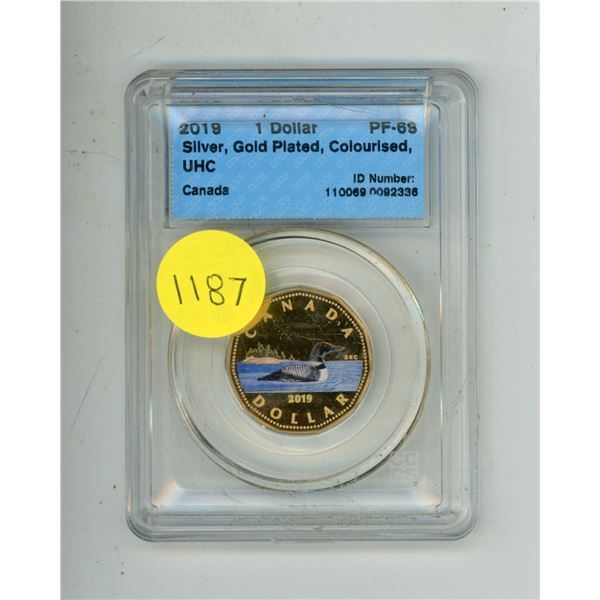 2019 Canadian Silver Loonie - CCCS PF-69 Silver/Gold Plated
