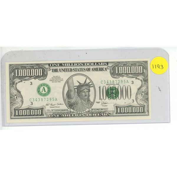 USA One Million Dollar Note