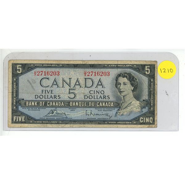 1954 Canadian Five Dollar Bank Note
