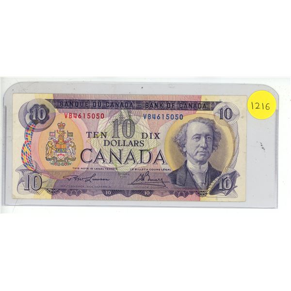 1971 Canadian Ten Dollar Bank Note